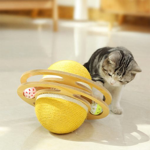 Balle à gratter en sisal jouet interactif pour chat – Image 2