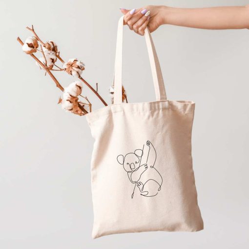 Tote bag Naturel en coton recyclé Koala – Image 2