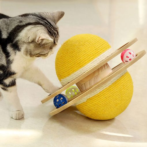 Balle à gratter en sisal jouet interactif pour chat