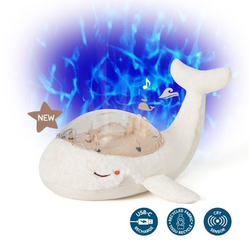 Veilleuse à projecteur Tranquil Whale™ - Blanc (Rechargeable) – Image 2