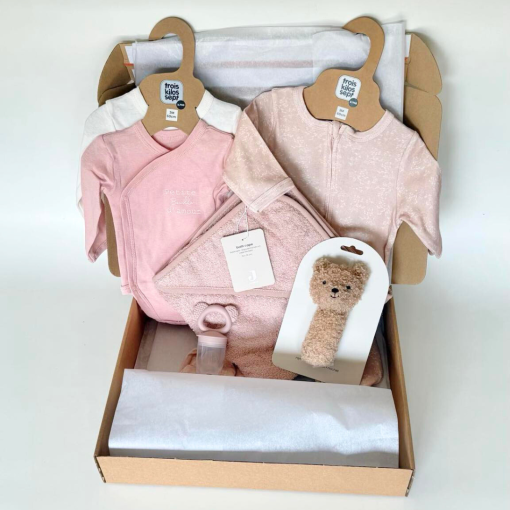 Coffret Cadeau de Naissance Fille – Douceur & Tendresse en Rose