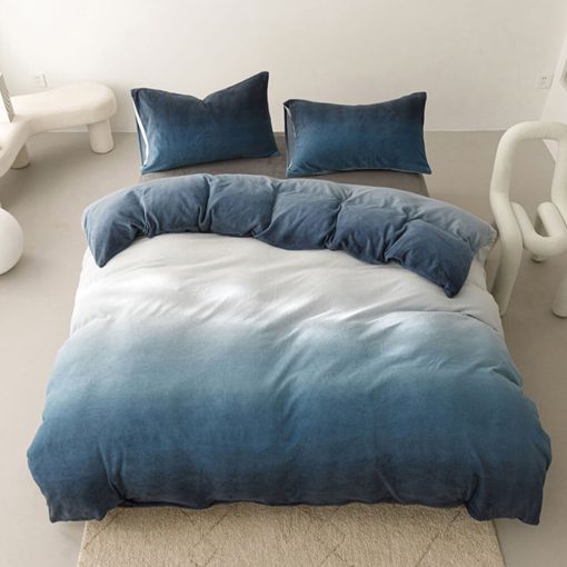 Parure de Draps Élastiques en Velours Dégradé Élégant – Image 2