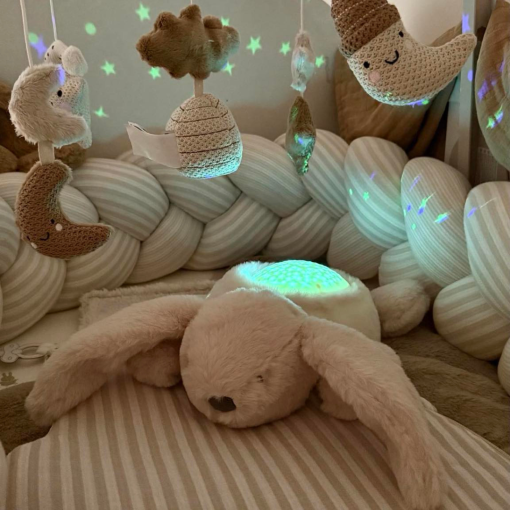 Veilleuse projection d'étoiles Rabbit Beige