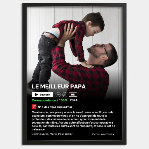 Affiche personnalisée film Netflix Papa - Cadre Netflix personnalisé Papa – Image 2