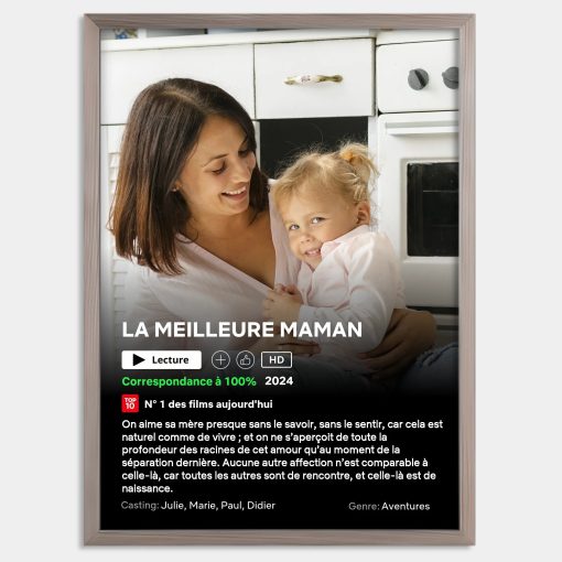 Affiche personnalisée film Netflix Maman - Cadre netflix personnalisé Maman