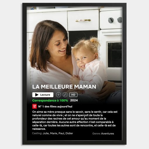 Affiche personnalisée film Netflix Maman - Cadre netflix personnalisé Maman – Image 2