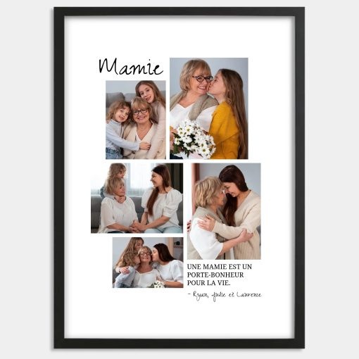Affiche personnalisée Mamie mosaïque photos - Cadre personnalisé – Image 2