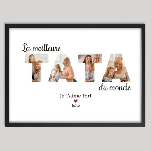 Affiche meilleure Tata du monde - Cadre photos avec lettres personnalisé – Image 2