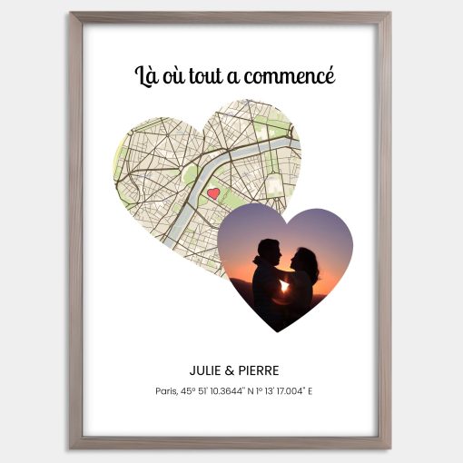 Affiche lieu de rencontre avec photo - Cadre personnalisé