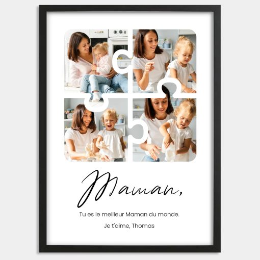 Affiche photos puzzle pour Maman - Cadre personnalisé maman – Image 2