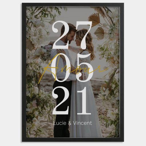 Affiche "Amour" date et photo - Cadre personnalisé – Image 2