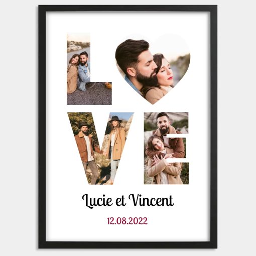 Affiche lettres Love verticale - Cadre personnalisé – Image 2