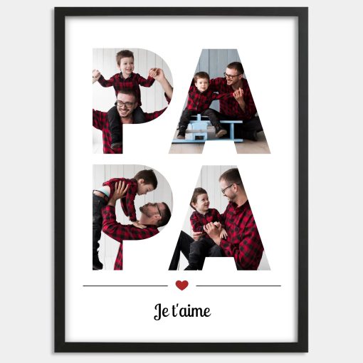 Affiche lettres Papa verticale - Cadre personnalisé – Image 2