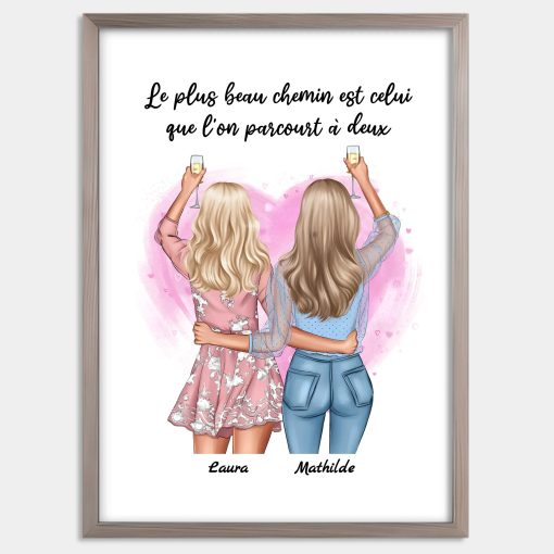 Cadre personnalisé meilleurs amis (deux femmes)