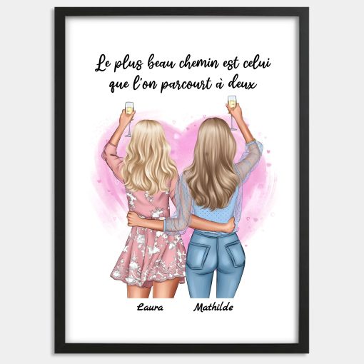 Cadre personnalisé meilleurs amis (deux femmes) – Image 2