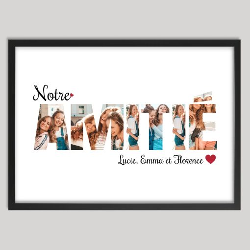 Affiche notre amitié - Cadre photos avec lettres personnalisé – Image 2