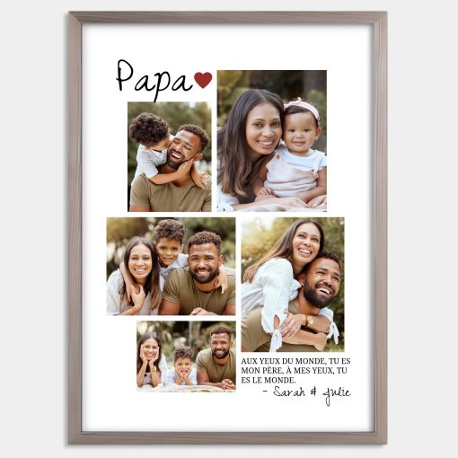Affiche personnalisée papa mosaïque photos - Cadre personnalisé