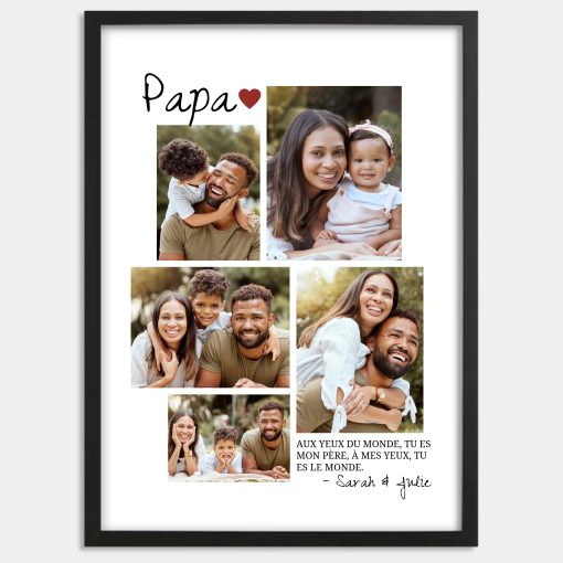 Affiche personnalisée papa mosaïque photos - Cadre personnalisé – Image 2