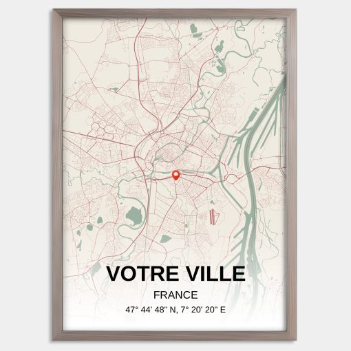 Affiche personnalisée ville - Cadre personnalisé