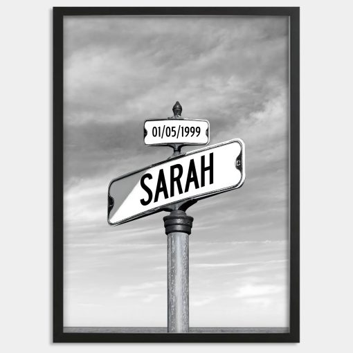Affiche personnalisée, panneaux de rue, prénoms et dates - Cadre personnalisé – Image 2