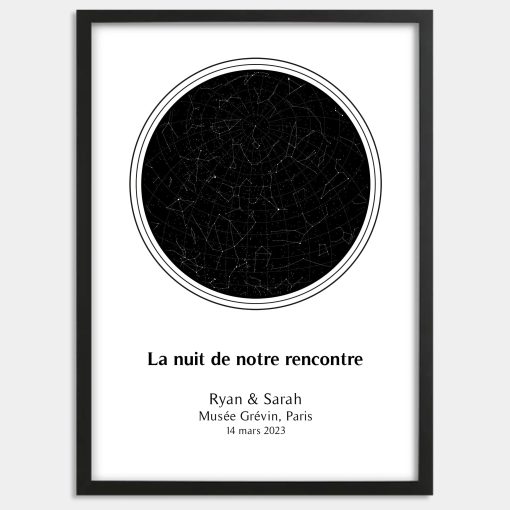 Affiche ciel étoilé lieu de rencontre - Cadre personnalisé rencontre – Image 2