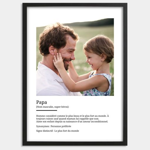 Affiche définition Papa - Cadre personnalisé – Image 2