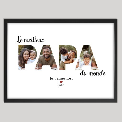Affiche meilleur papa du monde - Cadre personnalisé – Image 2