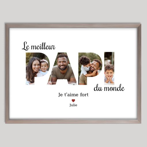 Meilleur papi du monde - Cadre personnalisé papi