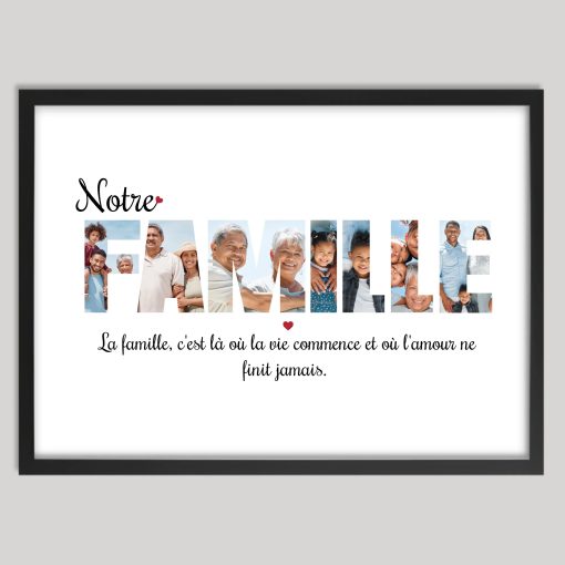 Affiche personnalisée notre famille - Cadre personnalisé lettres famille – Image 2