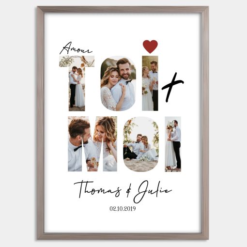 Affiche Toi et moi - Cadre personnalisé couple