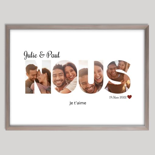 Affiche photos Nous - Cadre personnalisé avec lettres et photos