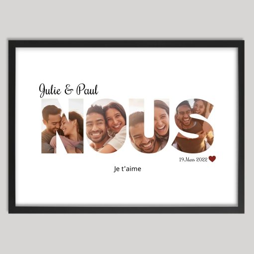 Affiche photos Nous - Cadre personnalisé avec lettres et photos – Image 2