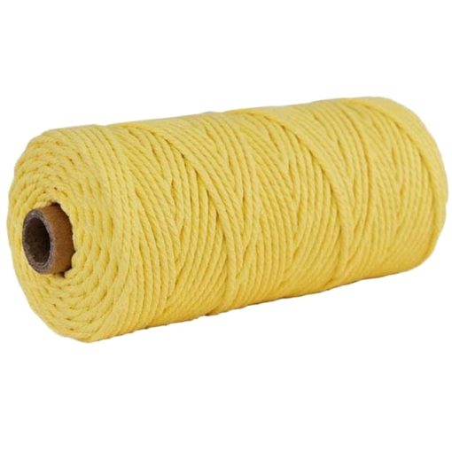 Corde macramé 2 mm jaune 100m – Image 2