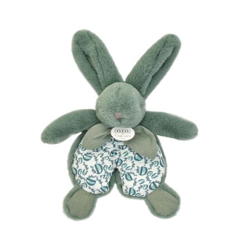 Doudou plat Lapin 18 cm vert – Image 2