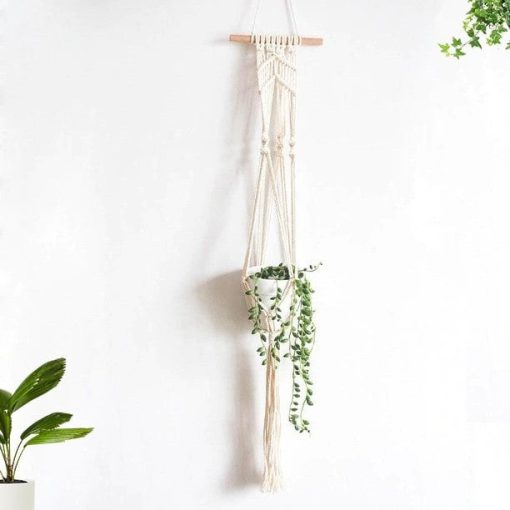 Déco murale porte plante macramé