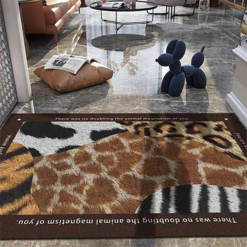 Tapis de porte antitache antidérapant avec imprimé animal pour pattes de chien boueuses