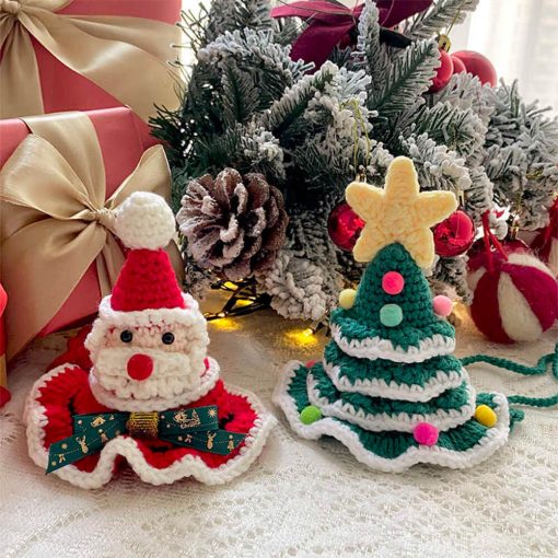 Bonnet tricoté de Noël et écharpe ornement pour chien et chat