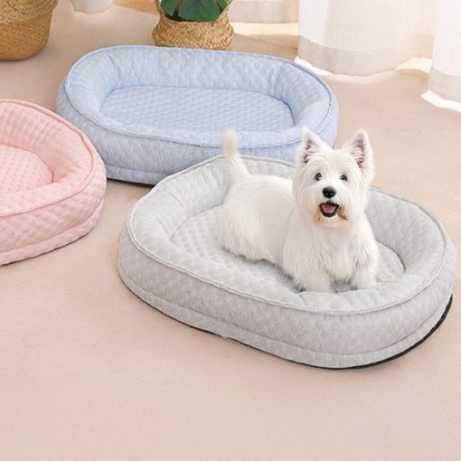 Lit pour chien ovale en forme de donut confort rafraîchissant surélevé
