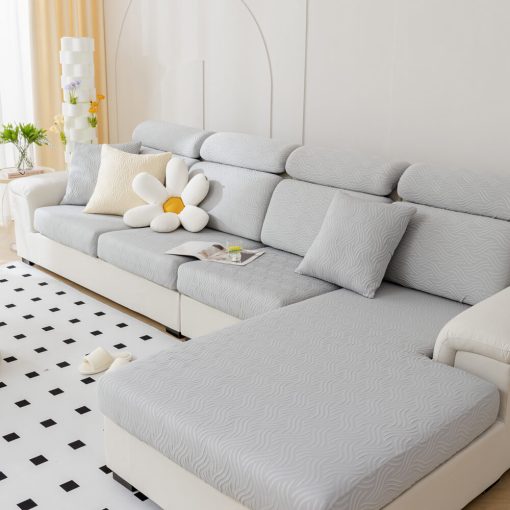 Housse de canapé extensible imperméable en soie glacée anti-taches moderne