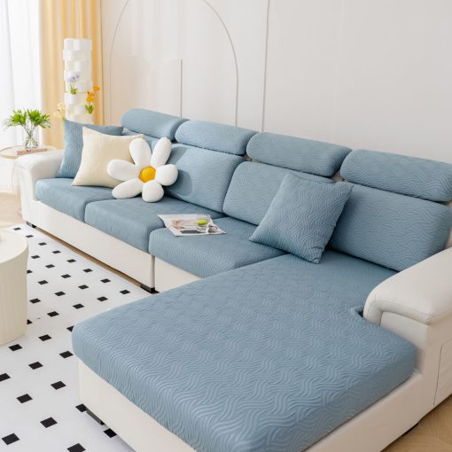 Housse de canapé extensible imperméable en soie glacée anti-taches moderne – Image 2