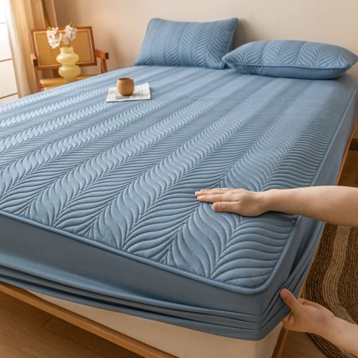 Housse de matelas imperméable matelassée pour animaux avec design à couture zippée – Image 2