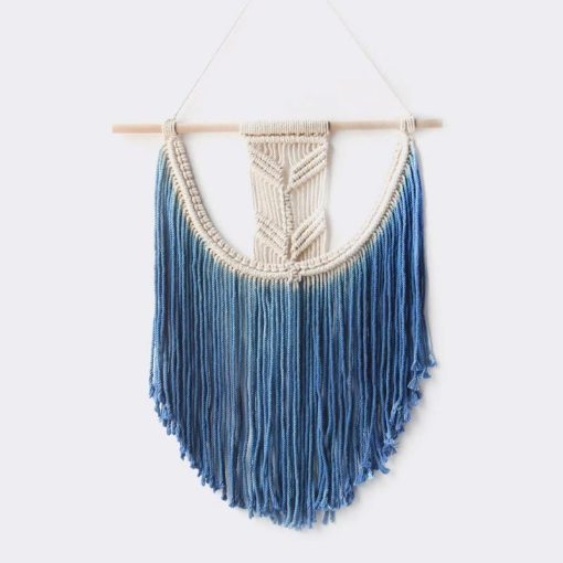 Macramé mural bleu – Image 2