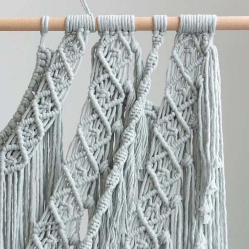 Macramé mural gris – Image 2