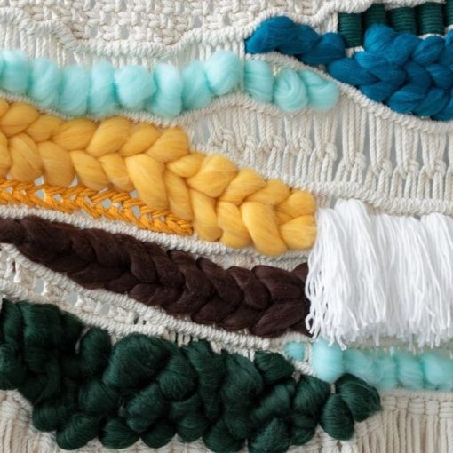 Macramé mural en laine – Image 2