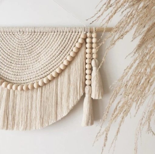 Macramé mural avec perles – Image 2