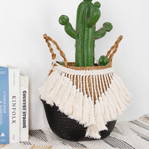 Panier corde macramé