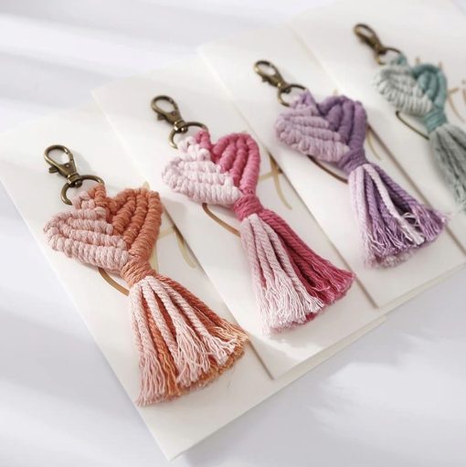 Porte-clé macramé cœur – Image 2