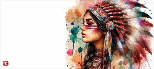 Aquarelle représentant une femme amérindienne