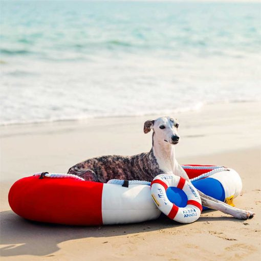 Lit pour animal en forme de bateau imperméable et rafraîchissant avec oreiller – Chill Raft