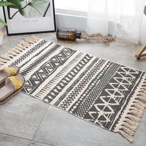 Tapis macramé noir – Image 2